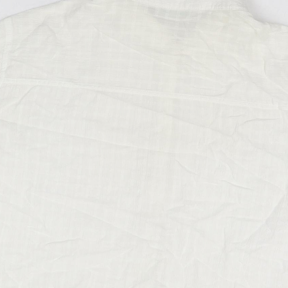 Marks & Spencer Womens White Cotton Basic Button-Up Size 16 Collared