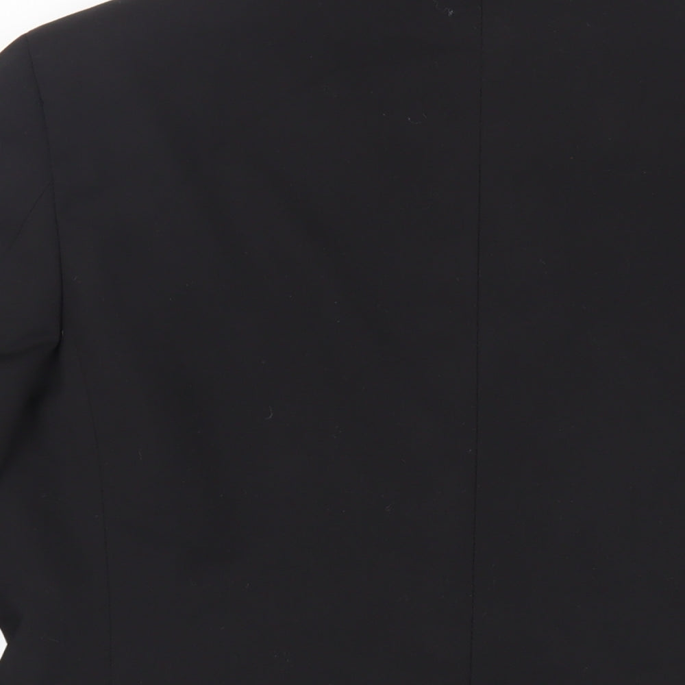 Topman Mens Black Polyester Jacket Suit Jacket Size 40 Regular