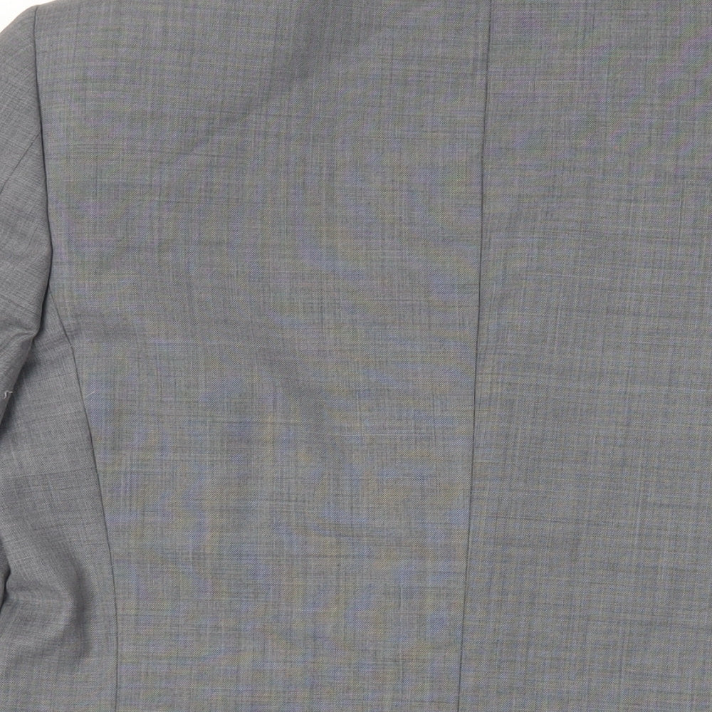 Brand and care label for Autograph men’s grey polyester jacket suit jacket, size 38, regular