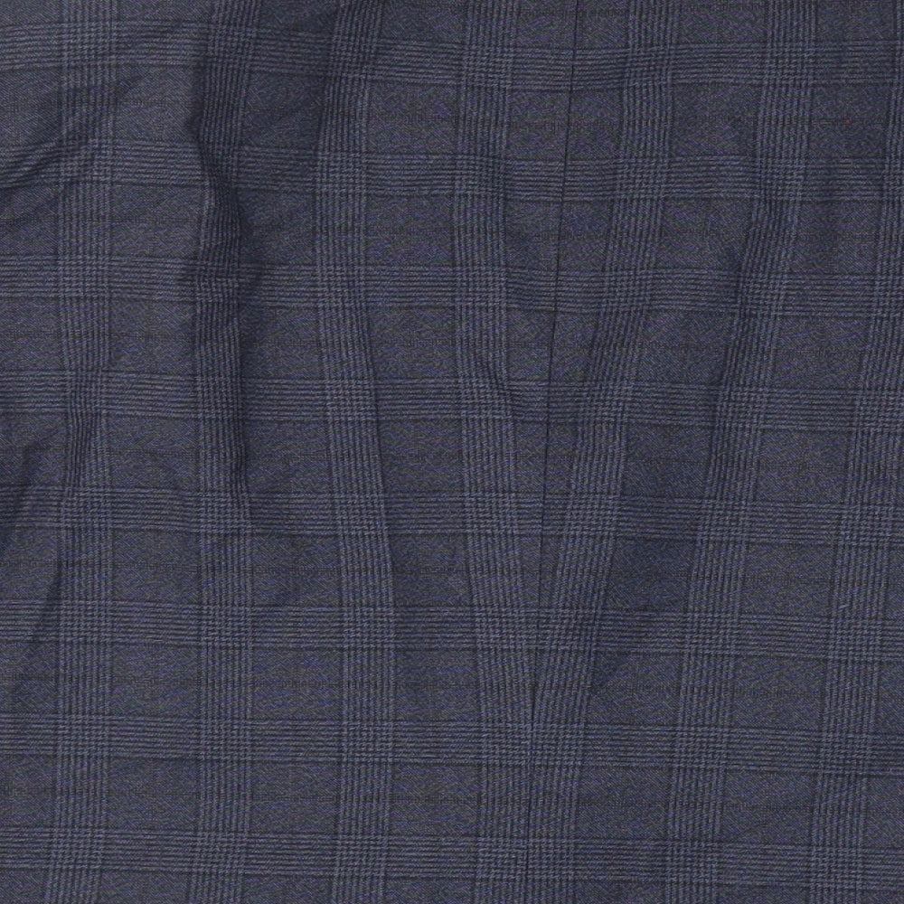 NEXT Mens Blue Plaid Polyester Jacket Suit Jacket Size 44 Regular