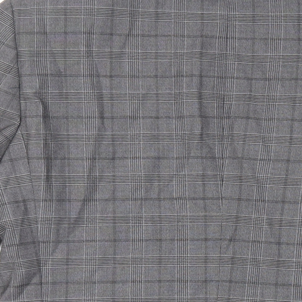 NEXT Mens Grey Plaid Polyester Jacket Suit Jacket Size 40 Regular