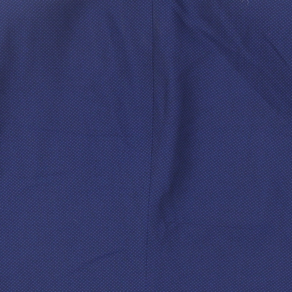 Burton Mens Blue Geometric Polyester Tuxedo Blazer Size 40 Regular