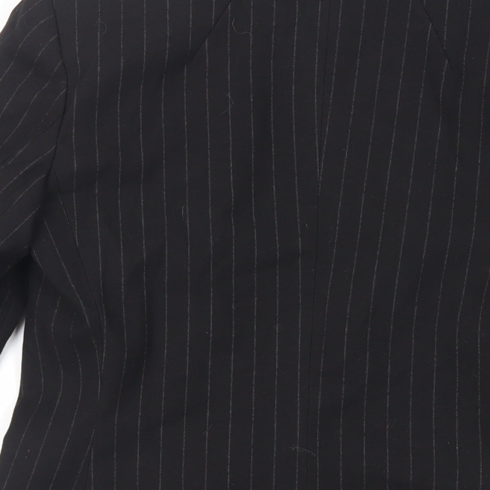 NEXT Womens Black Striped Jacket Blazer Size 8 Button