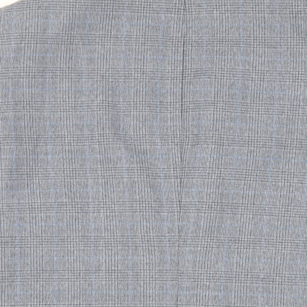 Marks & Spencer Mens Grey Plaid Polyester Jacket Suit Jacket Size 42 Regular