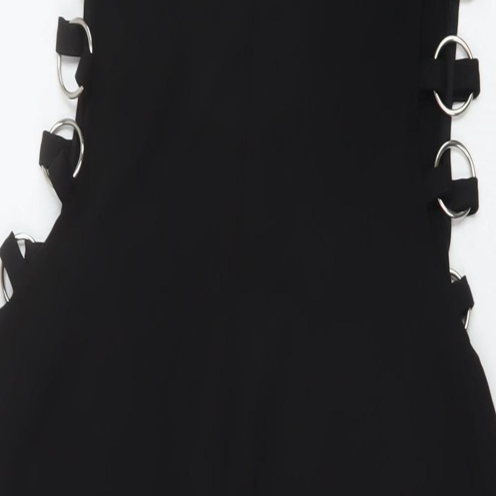 Zara Womens Black Polyester Maxi Size M Round Neck Zip