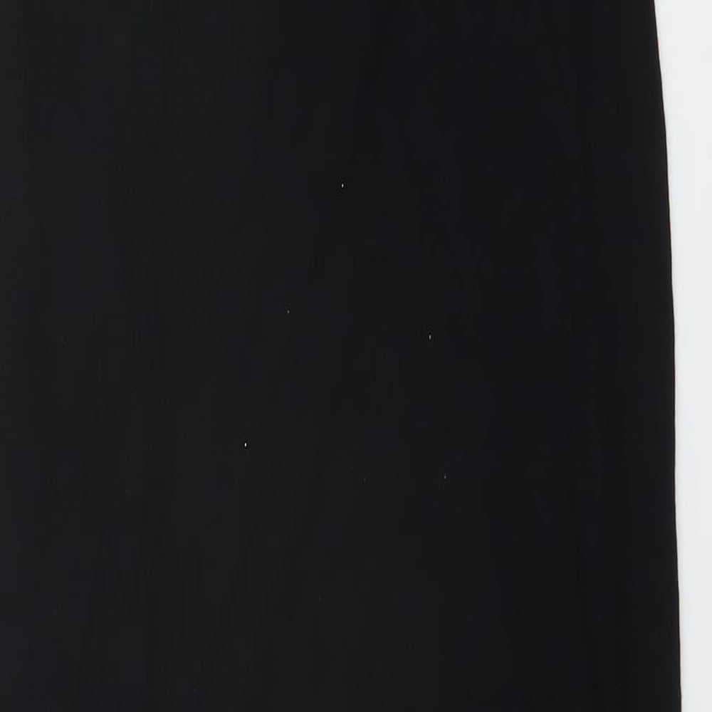 Topshop Womens Black Viscose A-Line Size 8 Round Neck Pullover