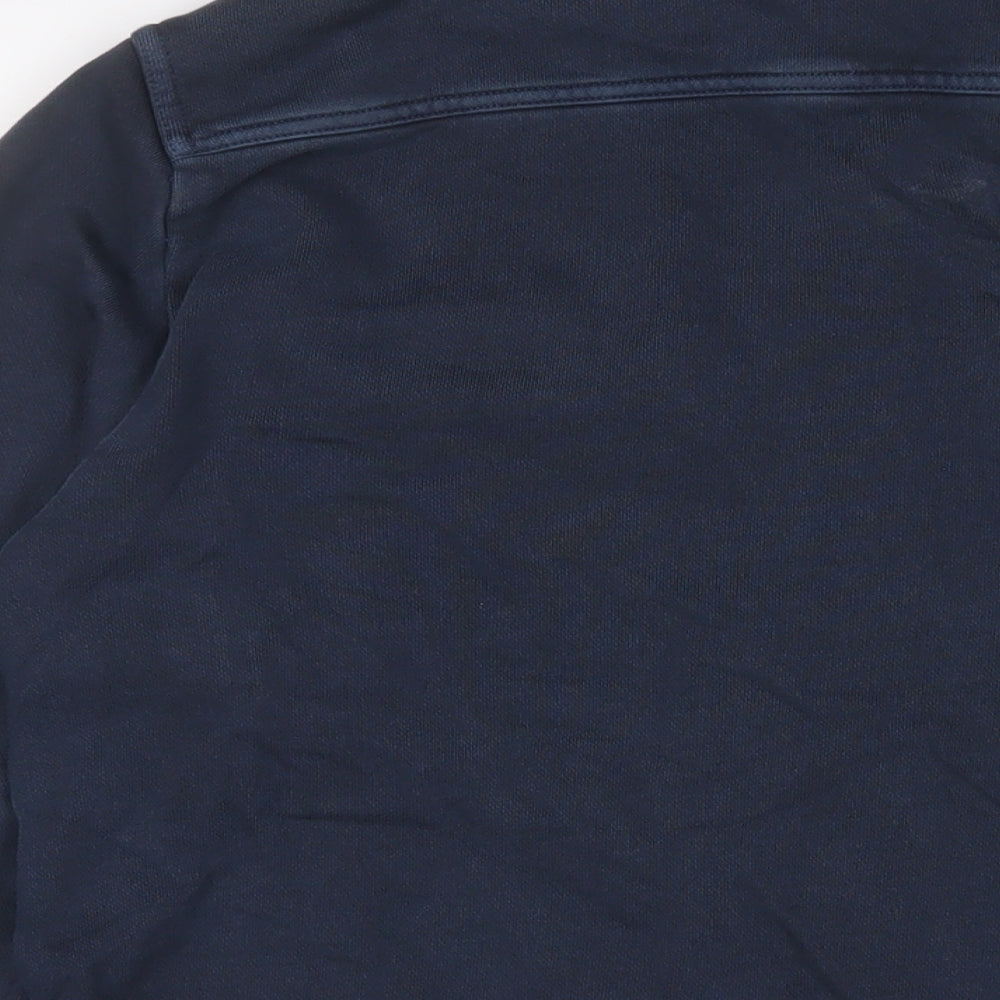 Marks & Spencer Mens Blue Cotton Button-Up Size S Collared Button