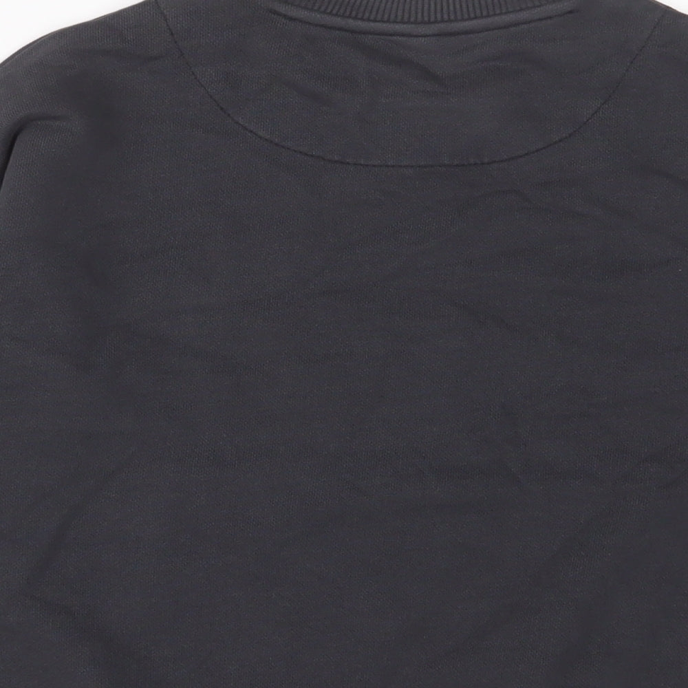 Marks and Spencer Boys Black Cotton Pullover Sweatshirt Size 7-8 Years Pullover