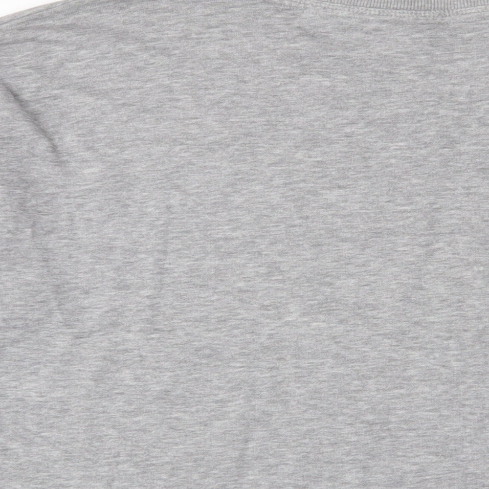 New Look Womens Grey Floral Cotton Pullover Sweatshirt Size 10 Pullover