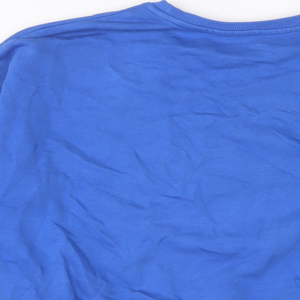 Marks & Spencer Girls Blue Cotton Pullover Sweatshirt Size 12-13 Years Pullover - Embroidered
