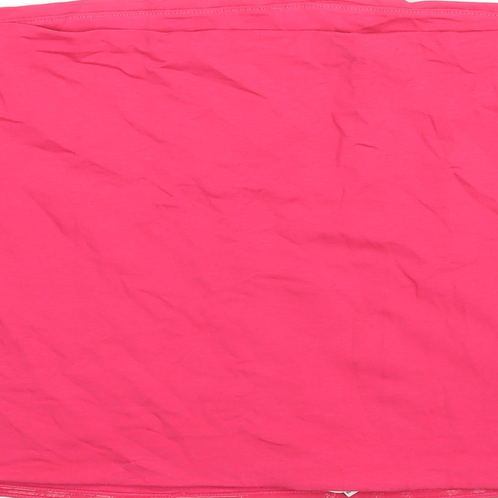 Marks & Spencer Womens Pink Cotton Basic Blouse Size XL Square Neck - Bandeau