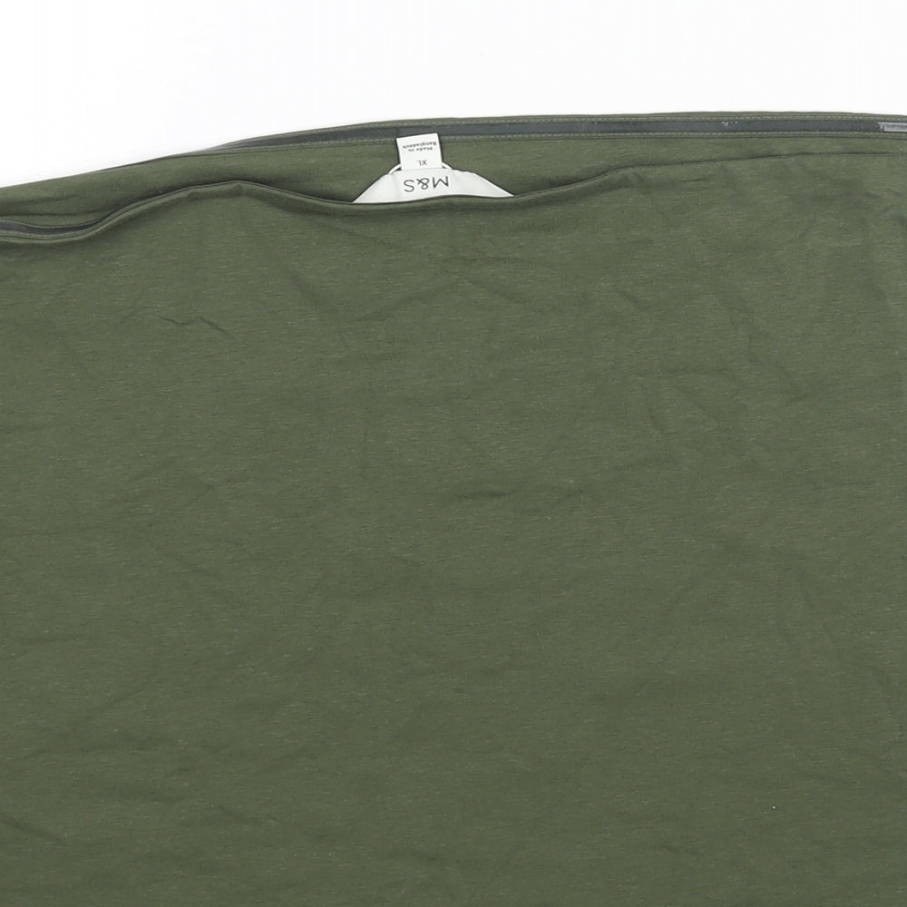 Marks & Spencer Womens Green Cotton Basic Blouse Size XL Square Neck - Bandeau