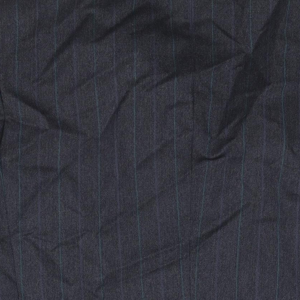 Benjamin Simon Mens Blue Striped Wool Jacket Suit Jacket Size 40 Regular