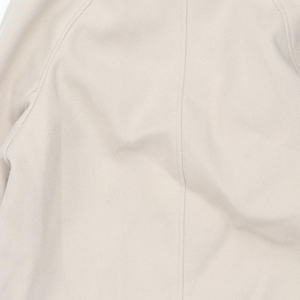 Marks & Spencer Womens Ivory Overcoat Coat Size XS Snap