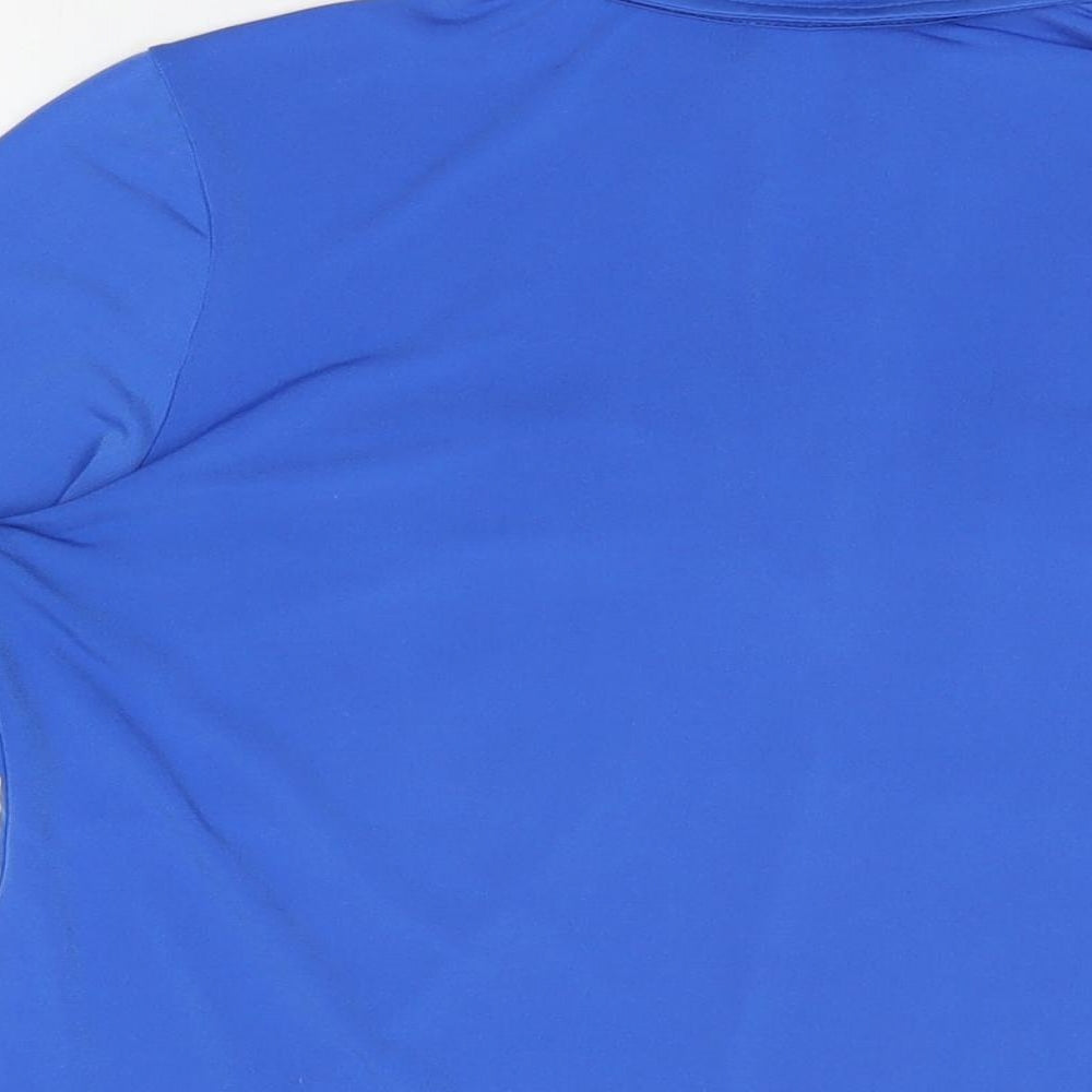 Jones New York Womens Blue Polyester Basic T-Shirt Size S Collared