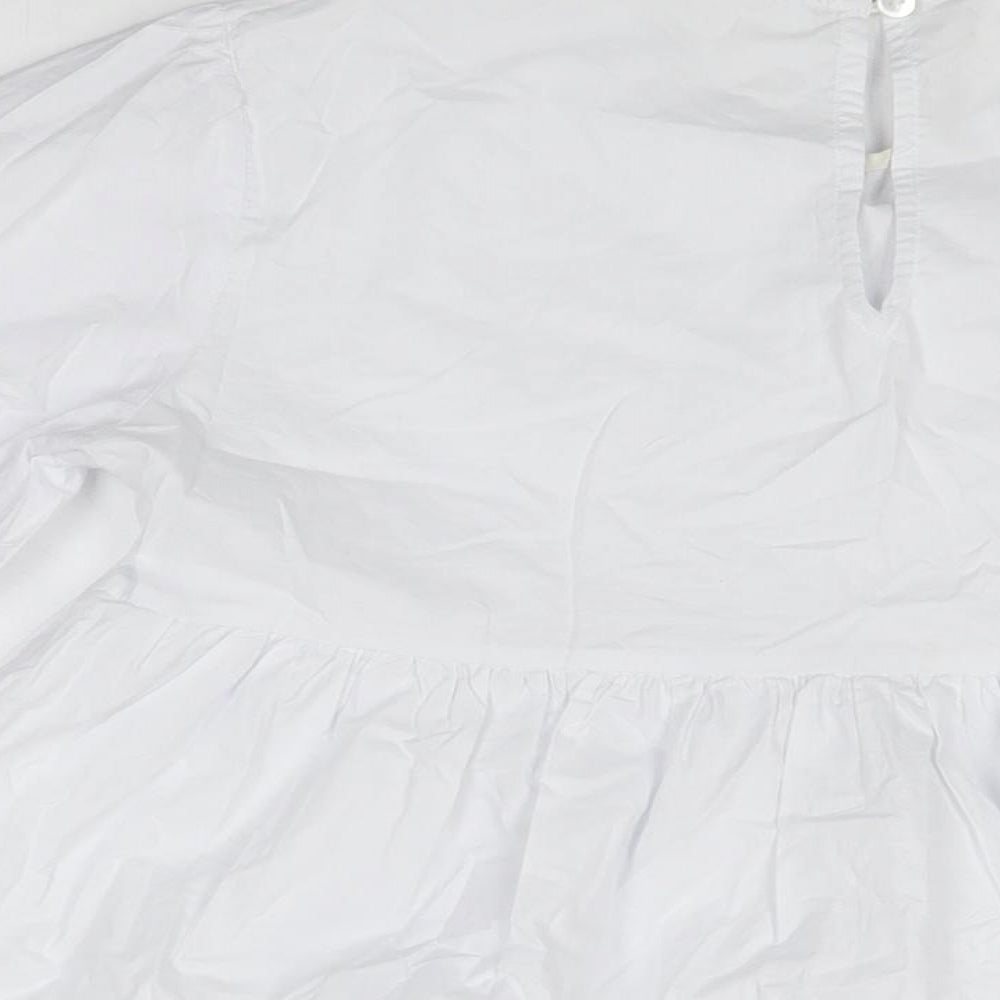 Urban Bliss Womens White Cotton Basic T-Shirt Size 6 Round Neck