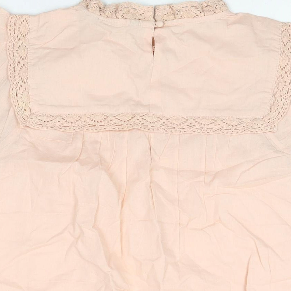 Dorothy Perkins Womens Pink Floral Cotton Basic T-Shirt Size 10 Round Neck
