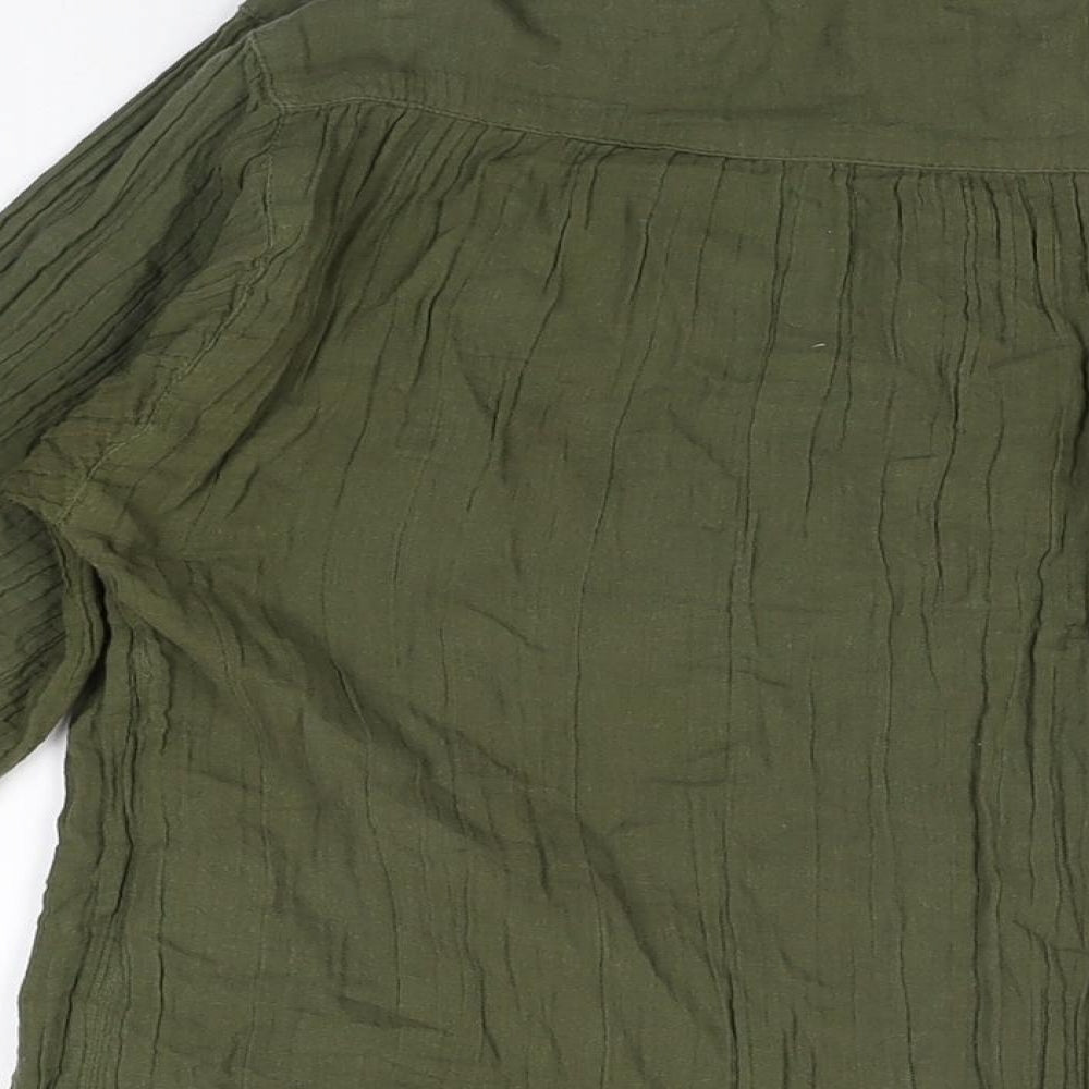 Urban Outfitters Womens Green Cotton Basic Button-Up Size S Collared