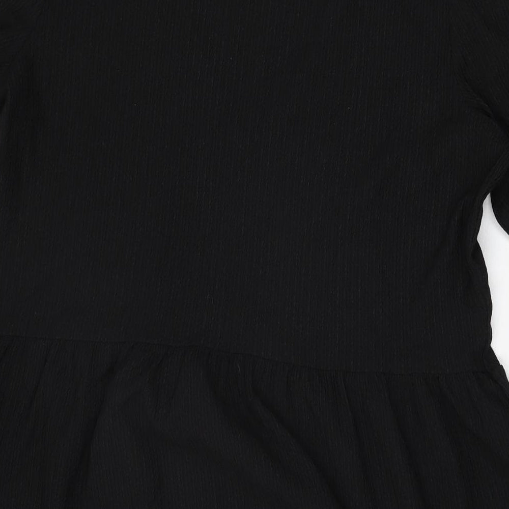 New Look Womens Black Polyester Shift Size 10 V-Neck Pullover