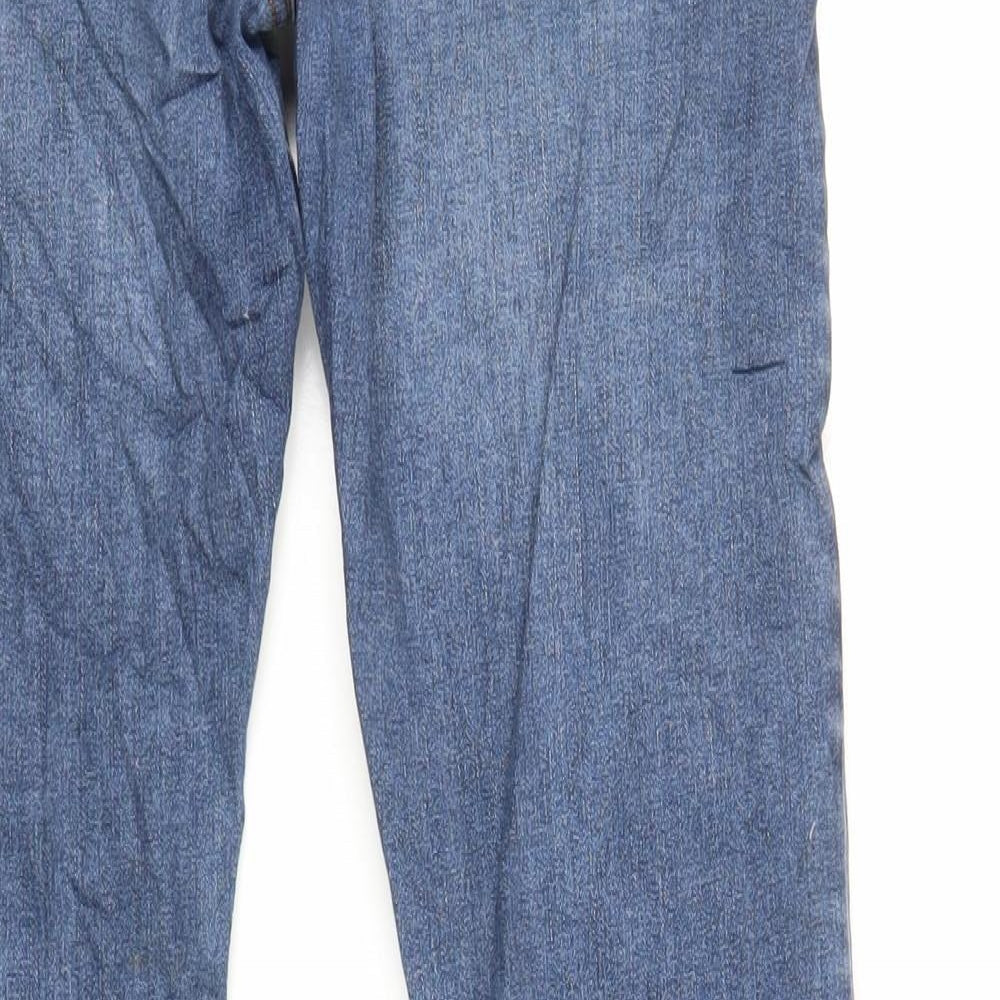 Next Mens Blue Cotton Skinny Jeans Size 32 in L30 in Regular Zip