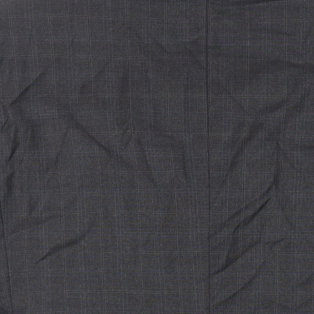 Marks & Spencer Mens Grey Plaid Wool Jacket Suit Jacket Size 46 Regular
