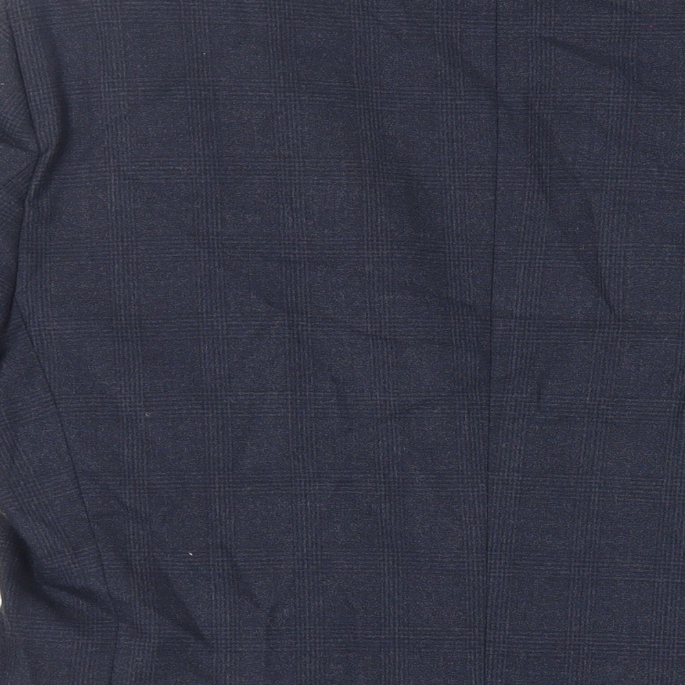 NEXT Mens Blue Plaid Polyester Jacket Suit Jacket Size 40 Regular