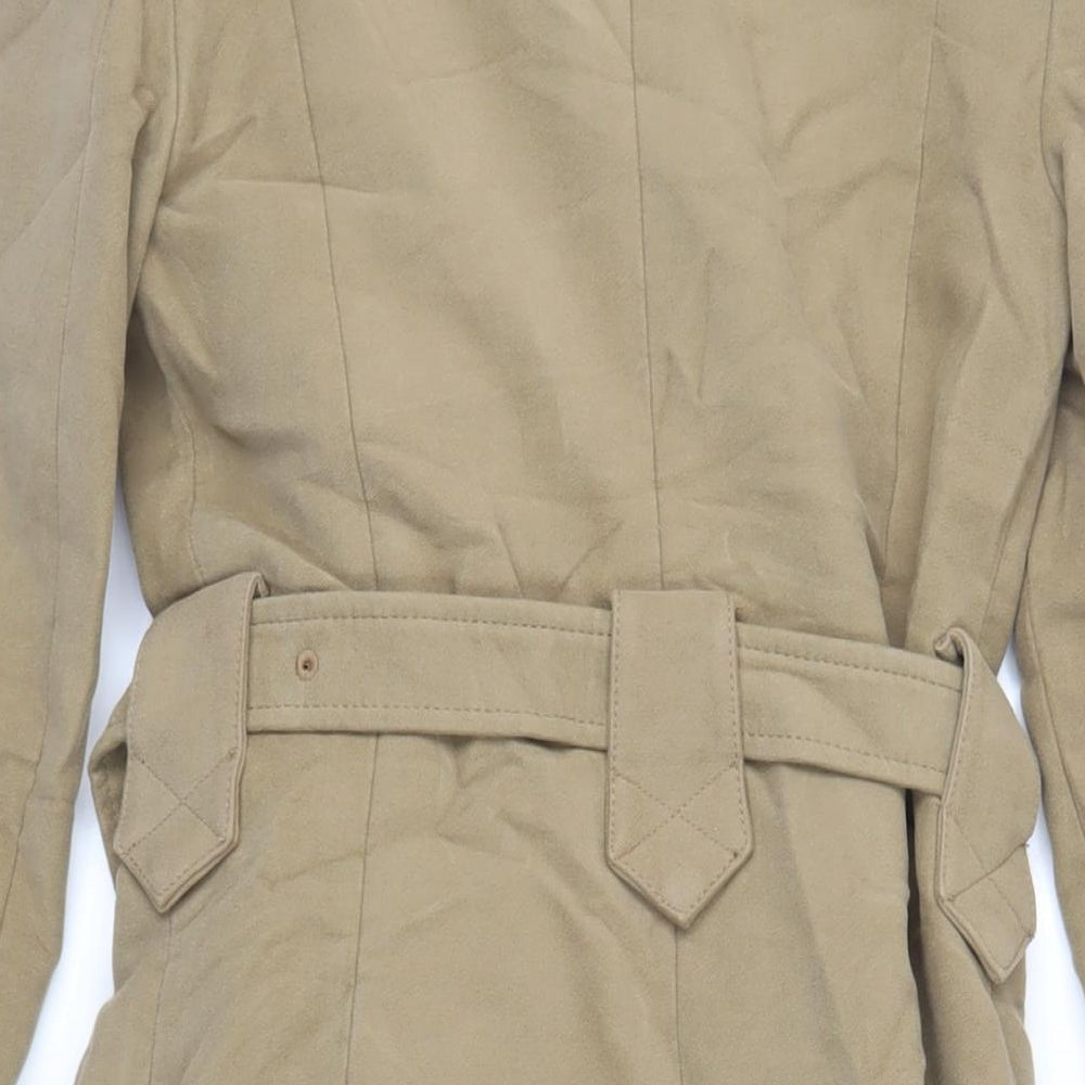 Mango Womens Beige Pea Coat Coat Size S Snap - Belted