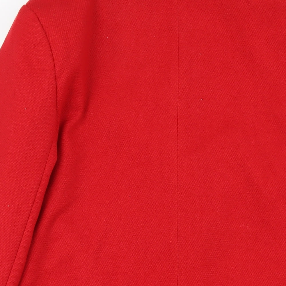 Debenhams Womens Red Overcoat Coat Size 14 Button