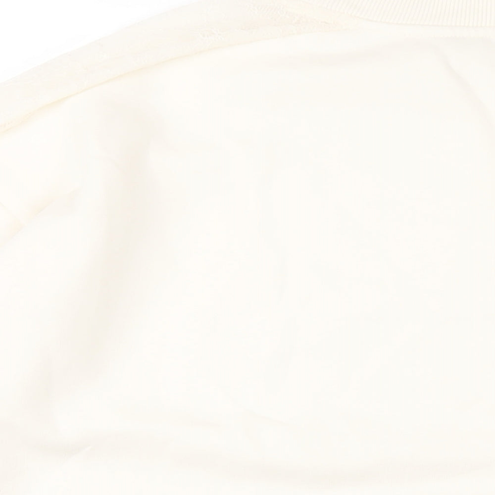 Marks & Spencer Womens Ivory Cotton Pullover Sweatshirt Size 18 Pullover - Lace Detail