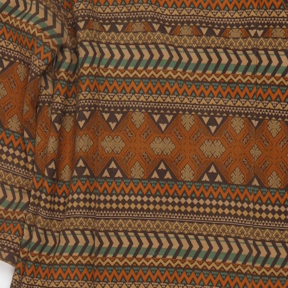 Sweet Miss Womens Brown Geometric Polyester Sheath Size XL Round Neck Pullover