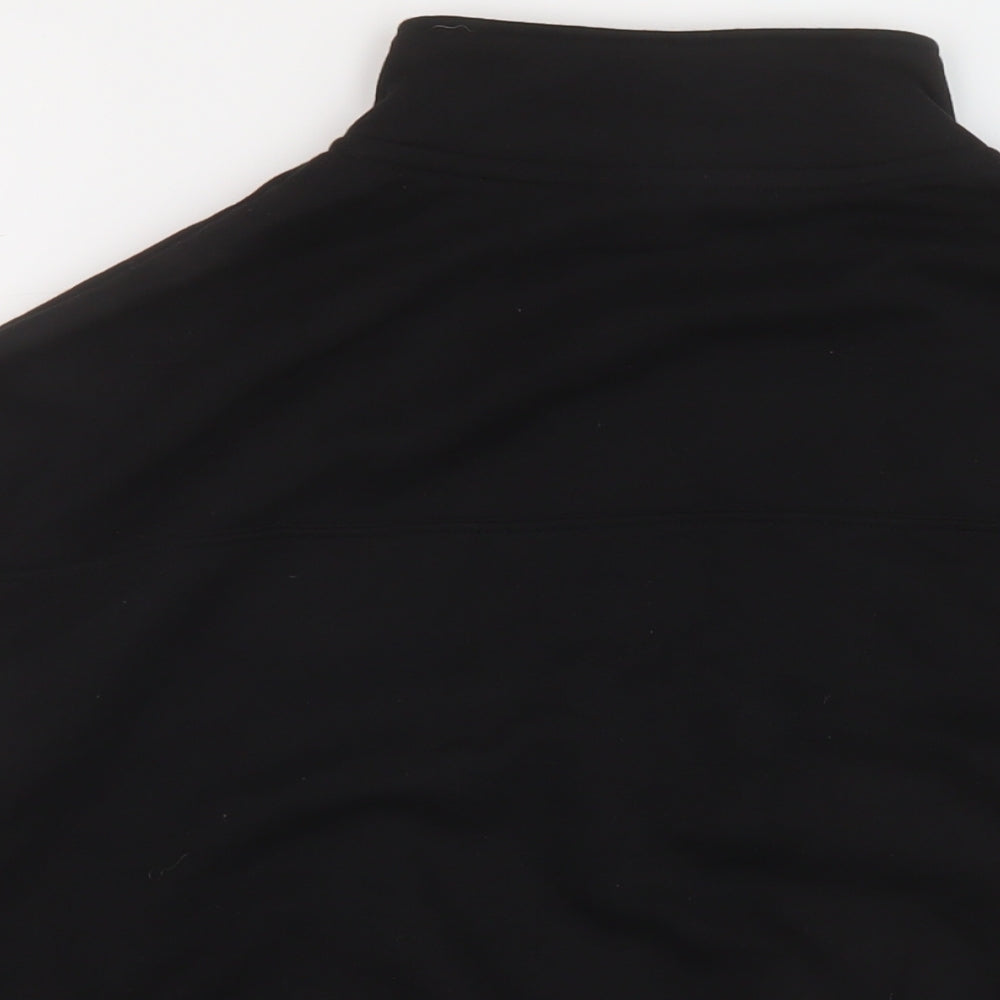 H&, Womens Black Cotton Pullover Sweatshirt Size L Zip