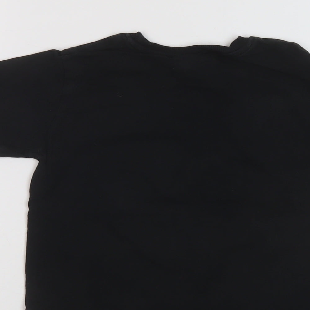 Next Boys Black Cotton Basic T-Shirt Size 6 Years Crew Neck Pullover - Angry Birds