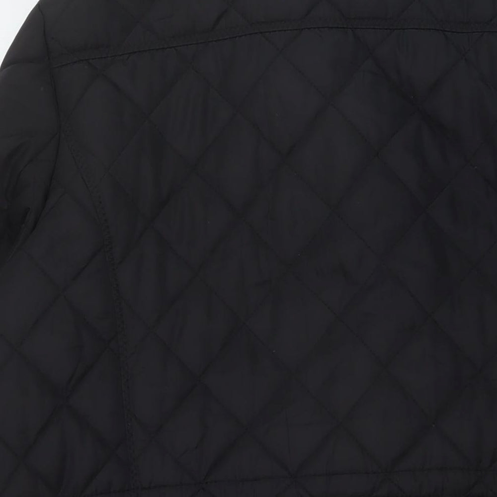 Country Casuals Womens Black Quilted Jacket Size L Zip