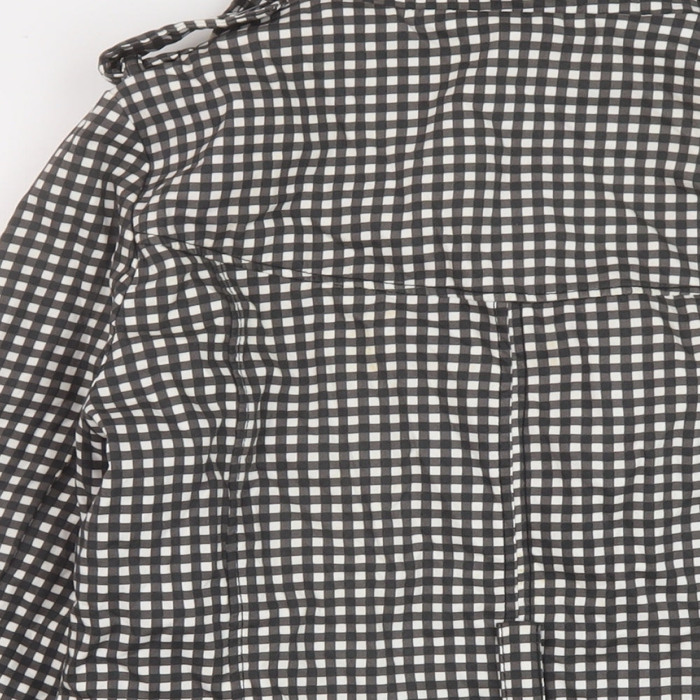New Look Womens Black Check Jacket Size 14 Button