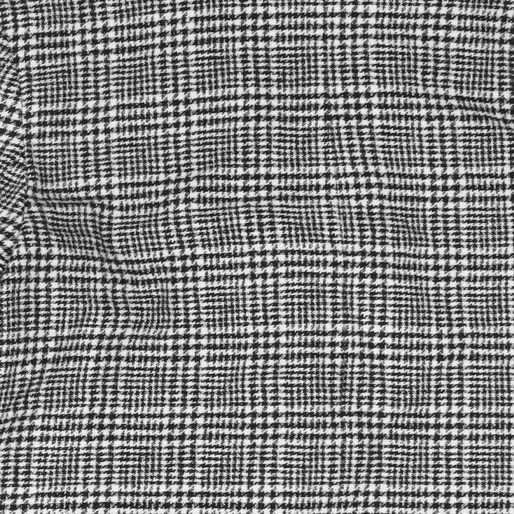 New Look Womens Black Check Jacket Blazer Size 10 Button