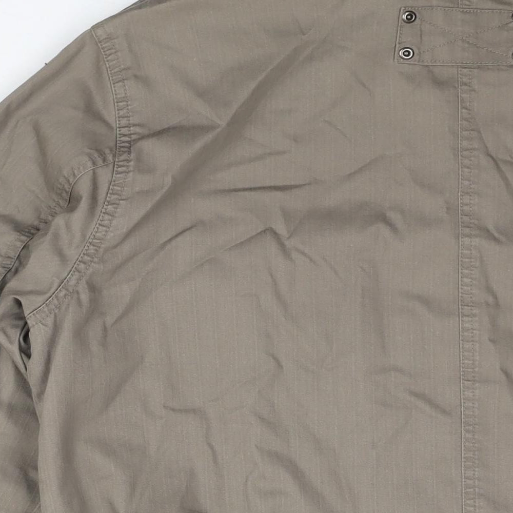 Life & Glory Mens Brown Military Jacket Jacket Size L Zip - Logo
