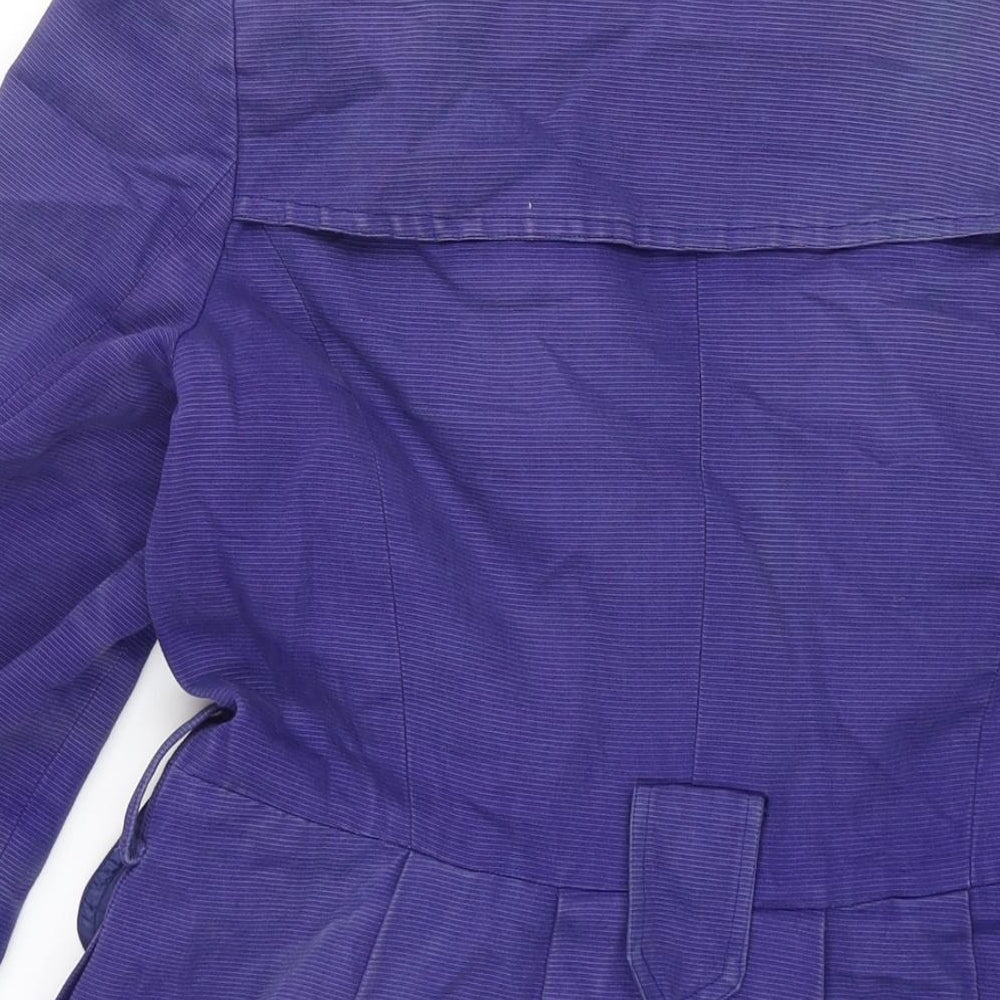 Oasis Womens Purple Overcoat Coat Size L Button - Double Breasted