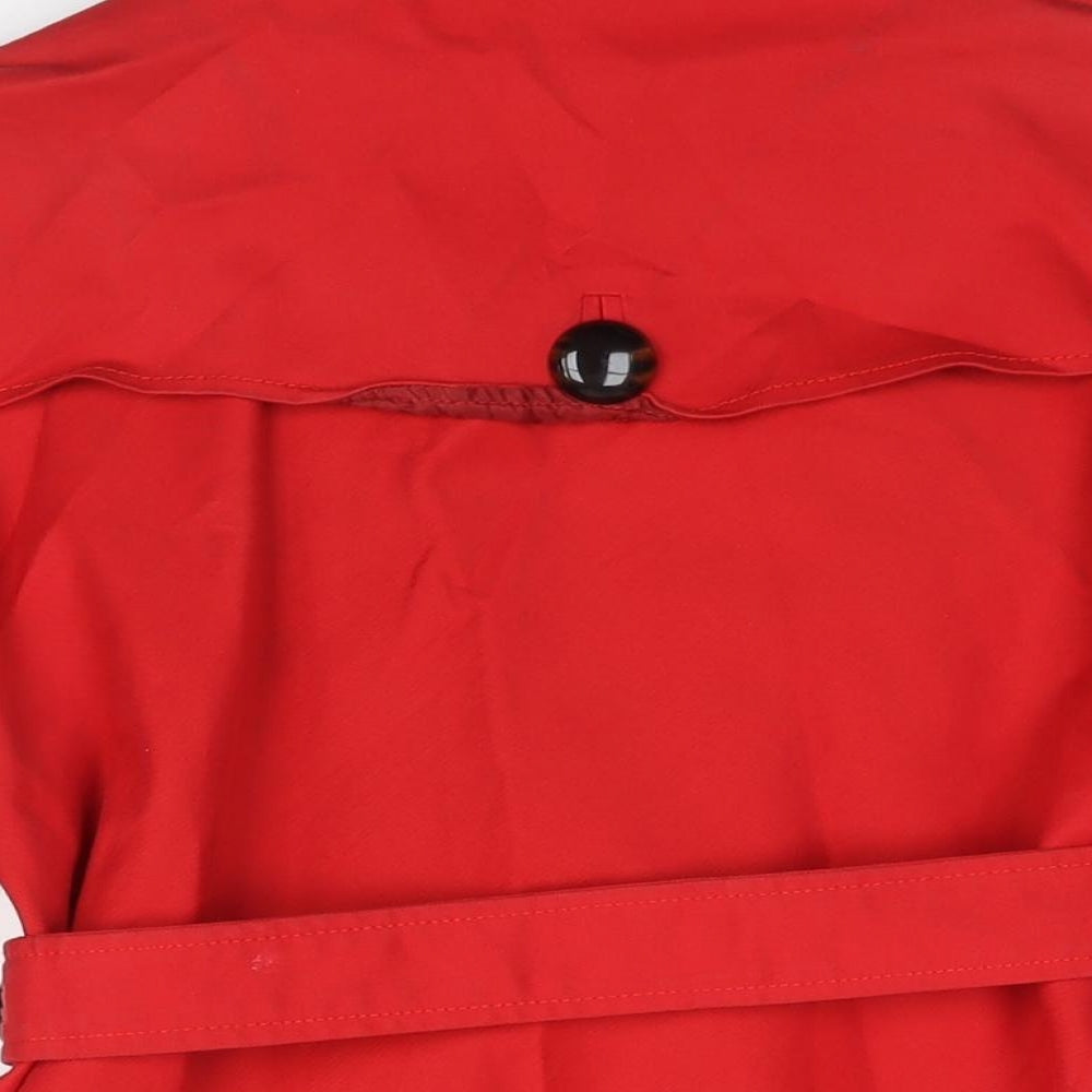 Zara Womens Red Trench Coat Coat Size S Button - Double Breasted