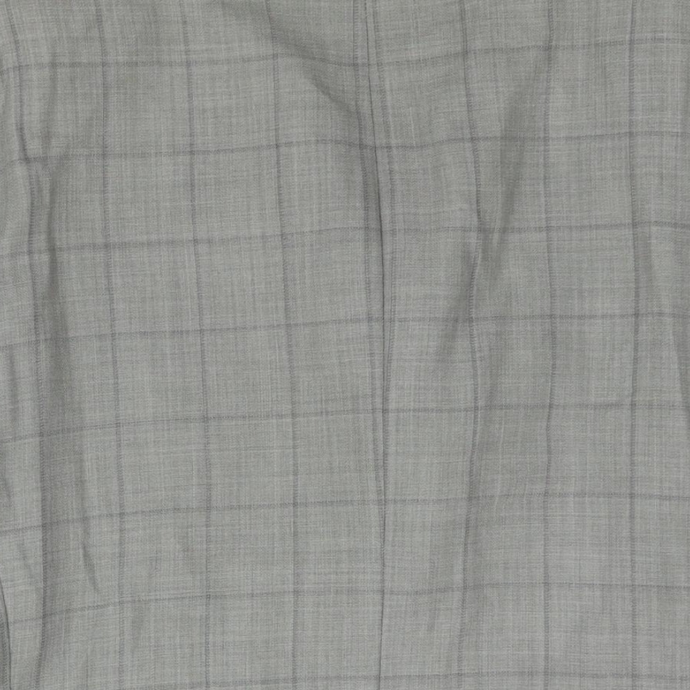 BOSS Mens Grey Check Wool Jacket Suit Jacket Size 44 Regular