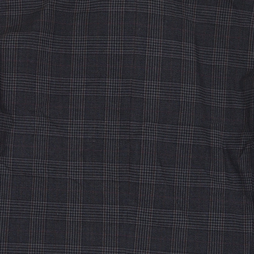 Marks & Spencer Mens Grey Plaid Jacket Coat Size M Button - Pockets
