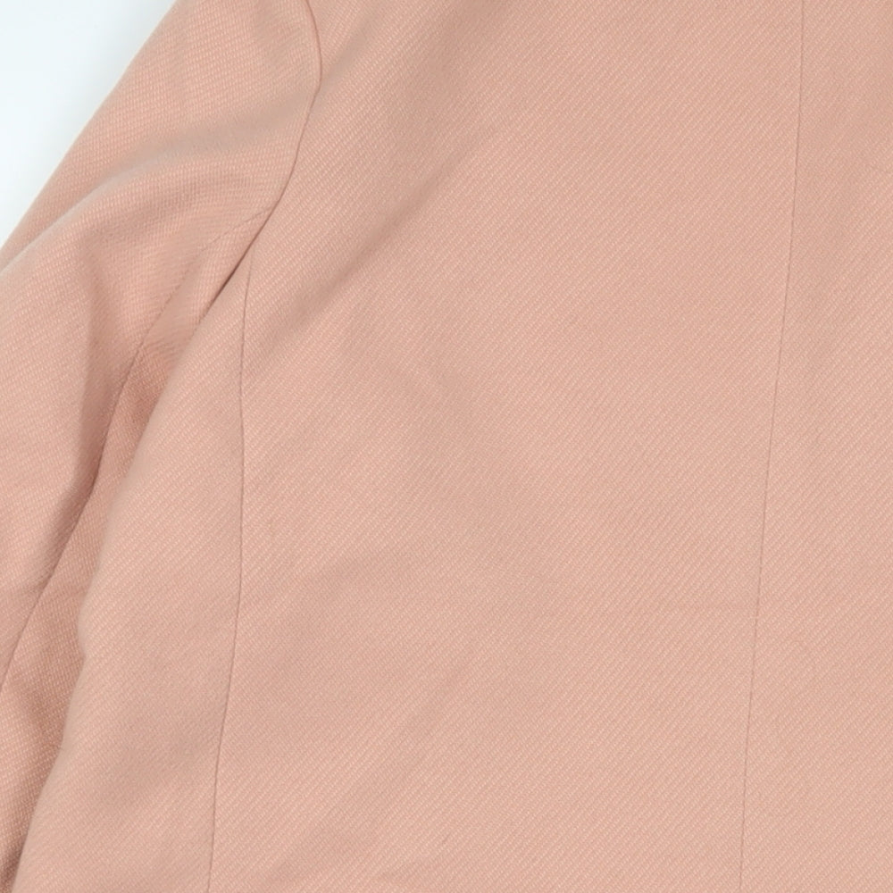 ASOS Womens Pink Overcoat Coat Size 10 Button