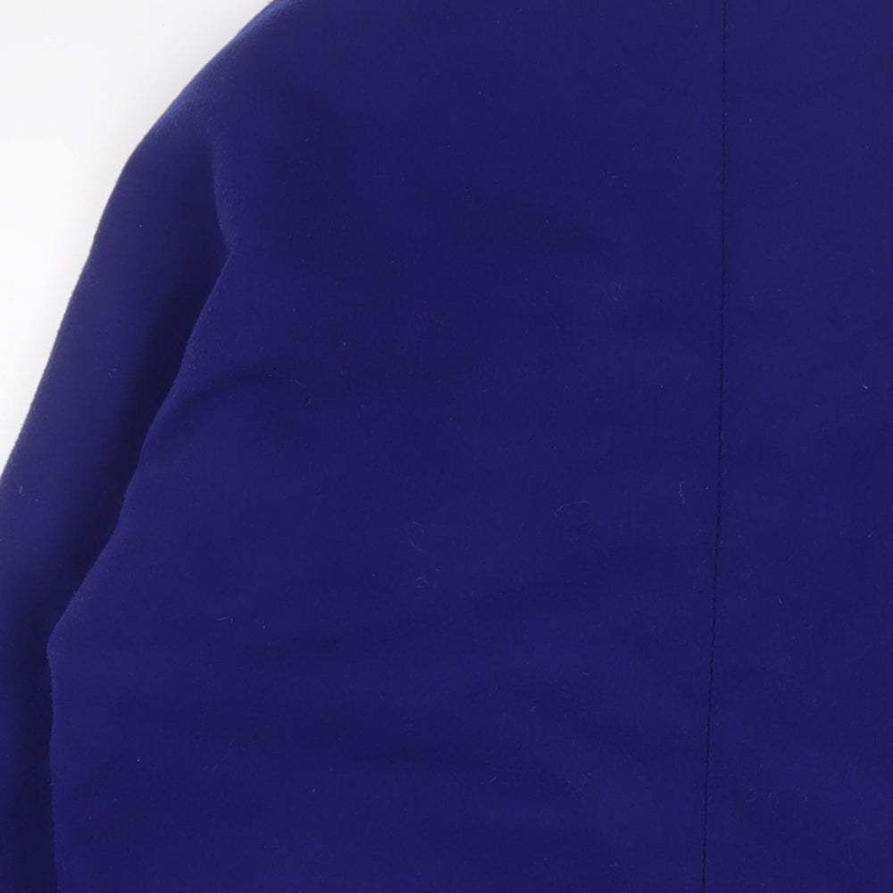Topshop Womens Blue Overcoat Coat Size 10 Snap