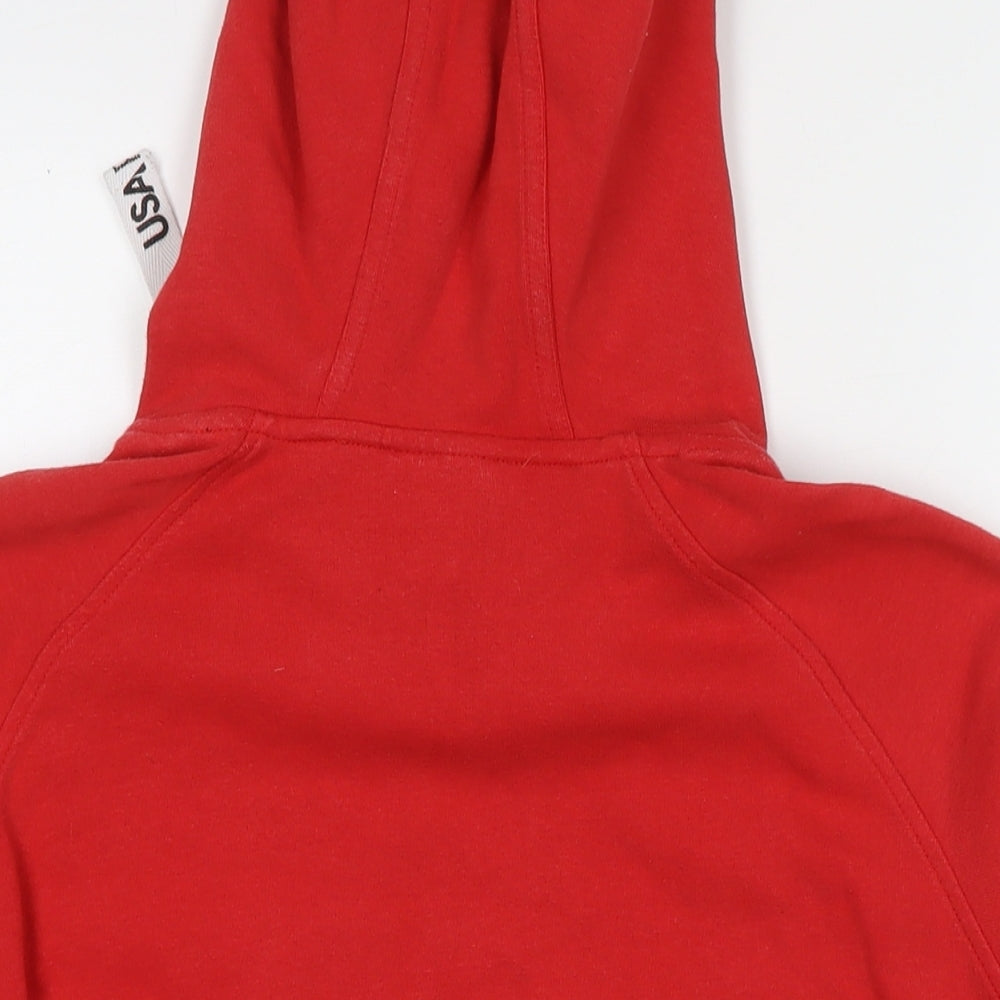 USA Pro Womens Red Cotton Pullover Hoodie Size 10 Pullover - Logo
