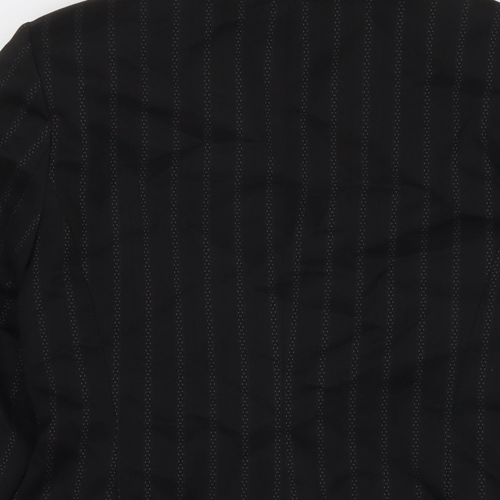 NEXT Womens Black Striped Jacket Blazer Size 12 Button