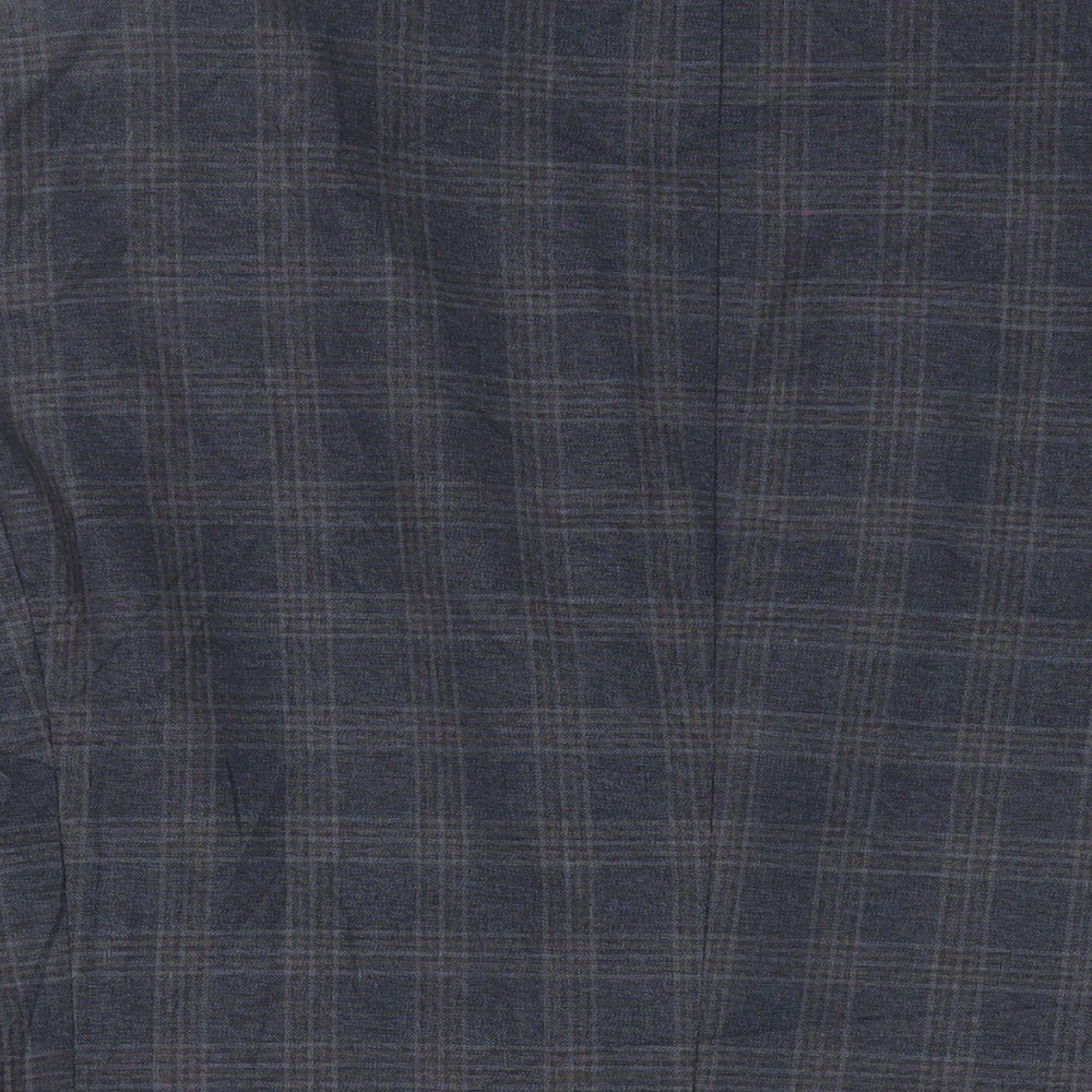NEXT Mens Blue Plaid Polyester Jacket Suit Jacket Size 42 Regular