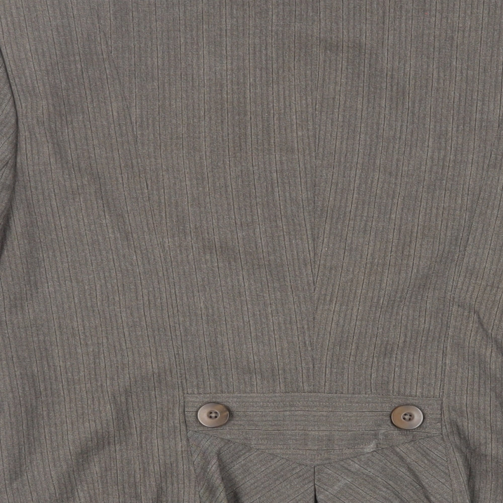 NEXT Womens Brown Striped Jacket Blazer Size 12 Button