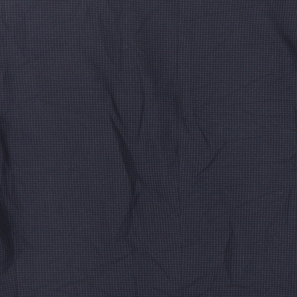 Topman Mens Blue Check Polyester Jacket Suit Jacket Size 40 Regular