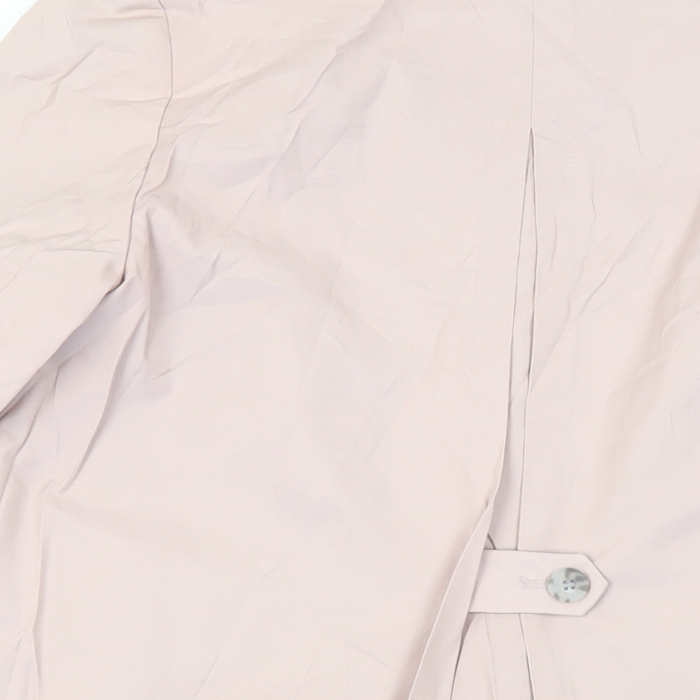Debenhams Womens Pink Trench Coat Coat Size 12 Button