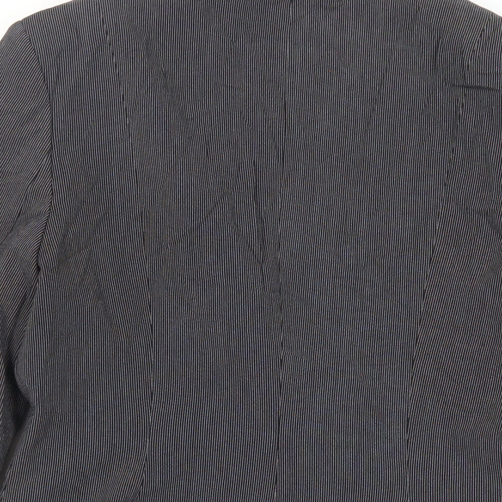 NEXT Womens Black Striped Jacket Blazer Size 10 Button