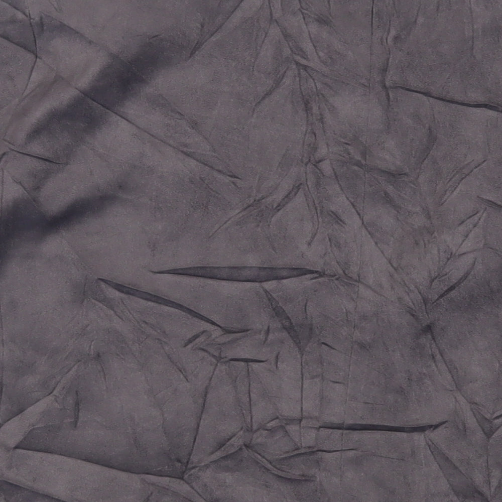 Marks & Spencer Womens Grey Jacket Size 12 Zip - Suede Effect